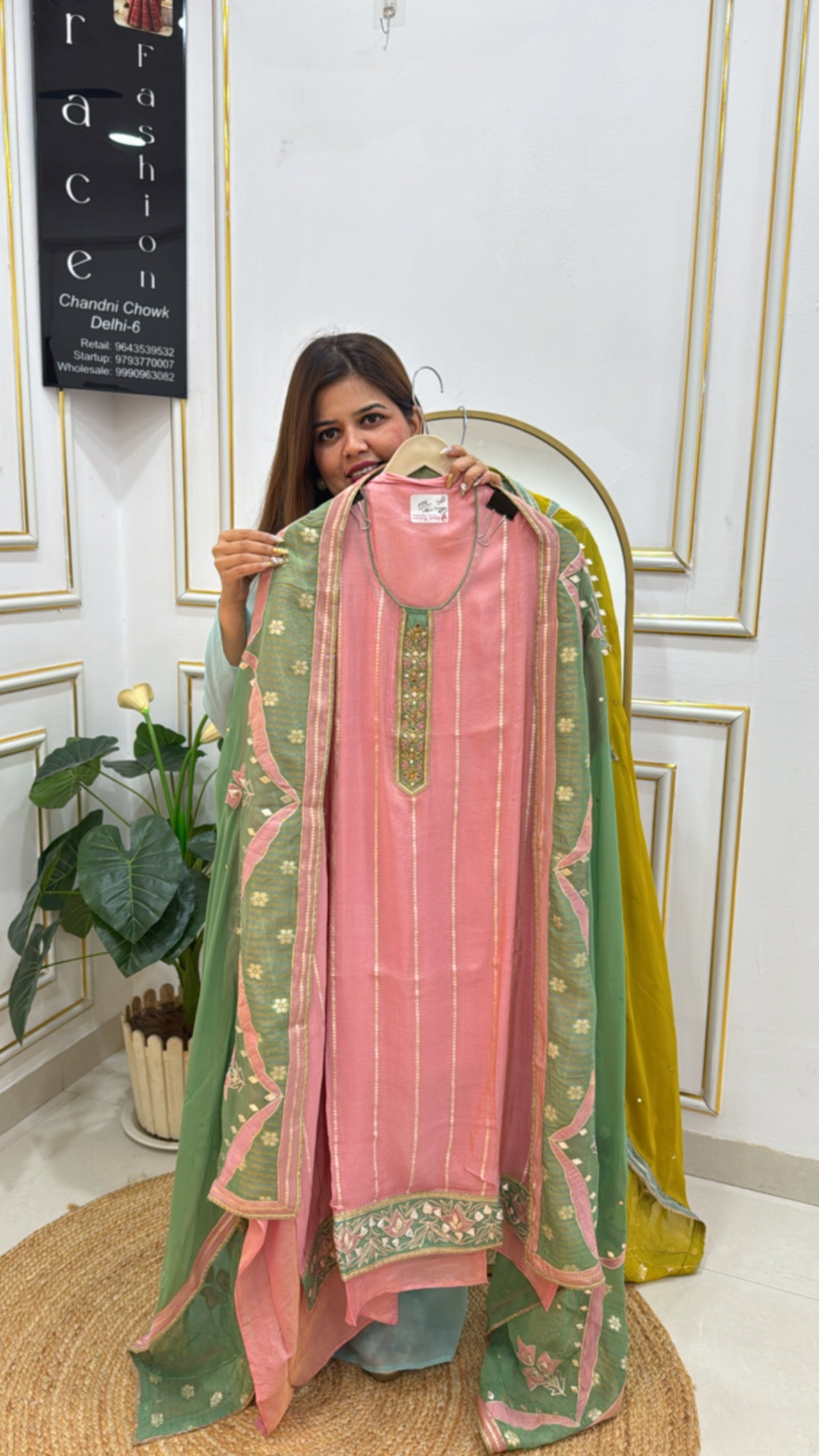 Pure kajivaram masterpiece with light weight organza dupatta with elegant leather patch work GF 239