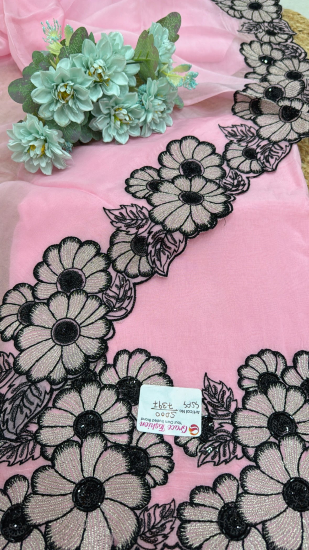 Premium pure soft organza with unique scalping all around dupatta and shirt GF 243