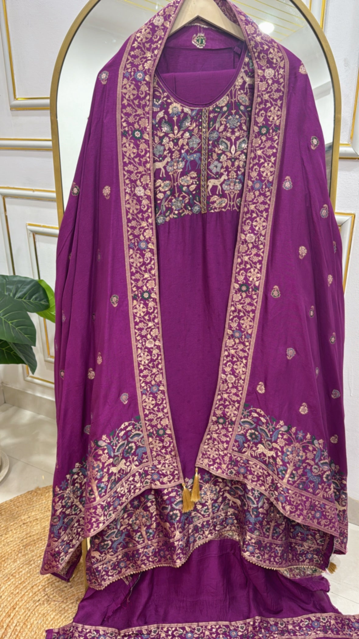 Premium pure  traditional raw silk fully weaved shirt and dupatta GF 247