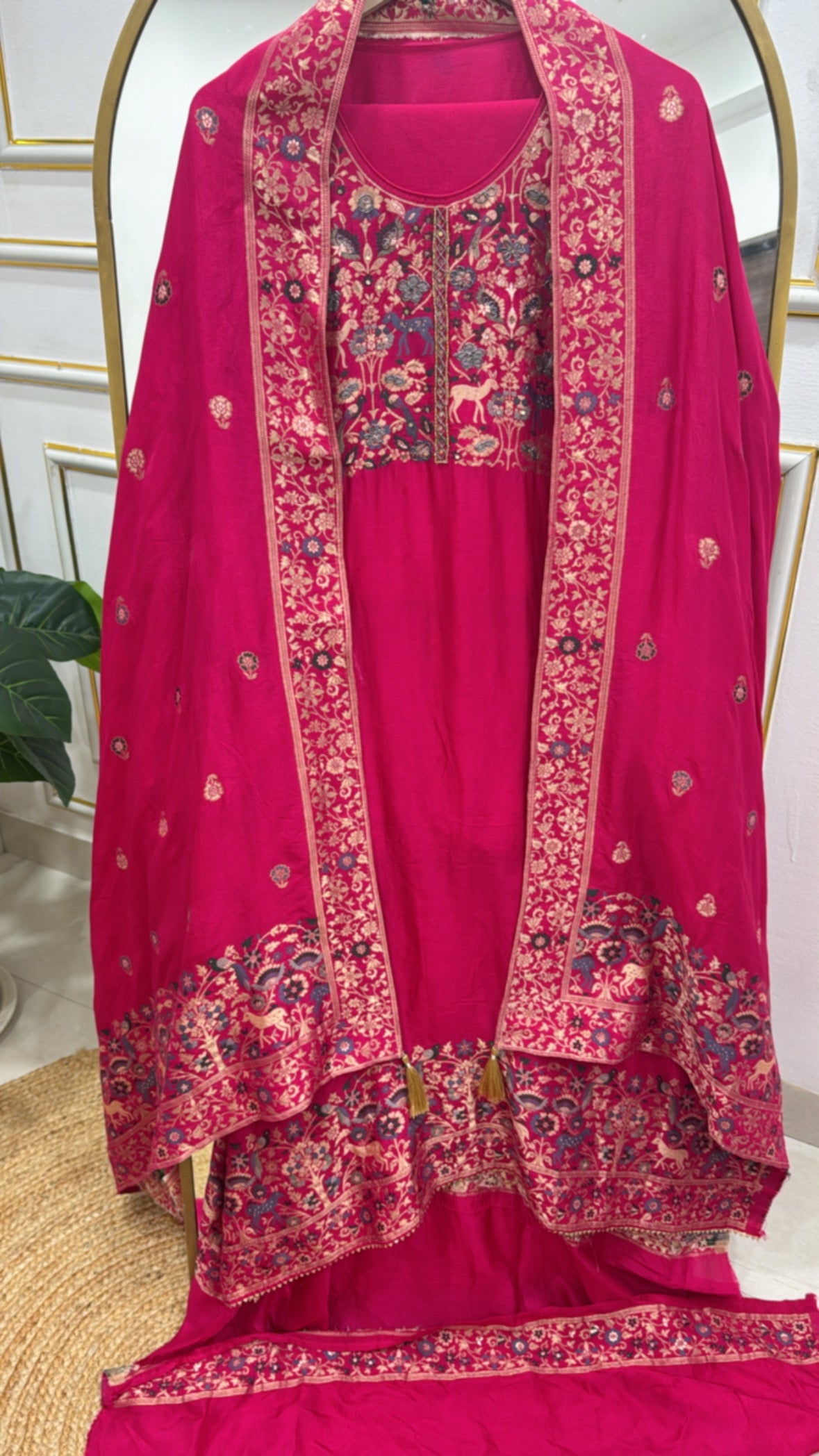 Premium pure  traditional raw silk fully weaved shirt and dupatta GF 247