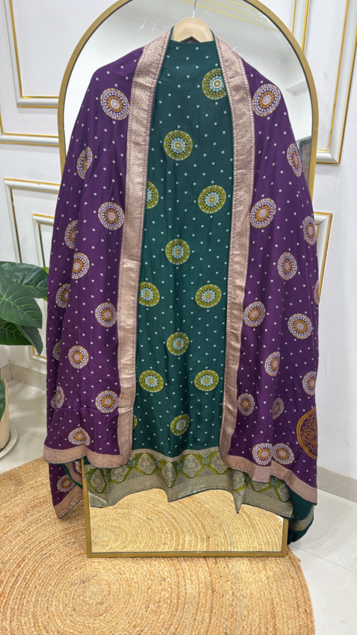 Premium pure Patola  Raw silk fully weaved shirt and dupatta GF 244