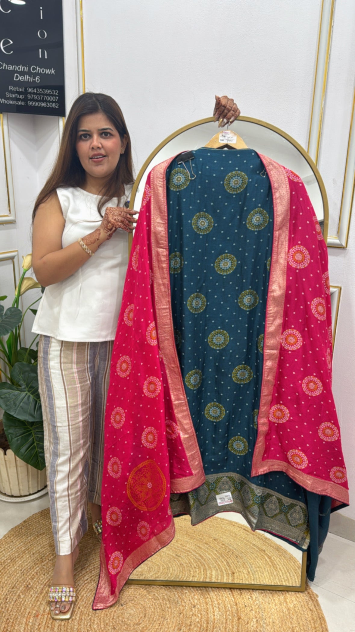 Premium pure Patola  Raw silk fully weaved shirt and dupatta GF 244