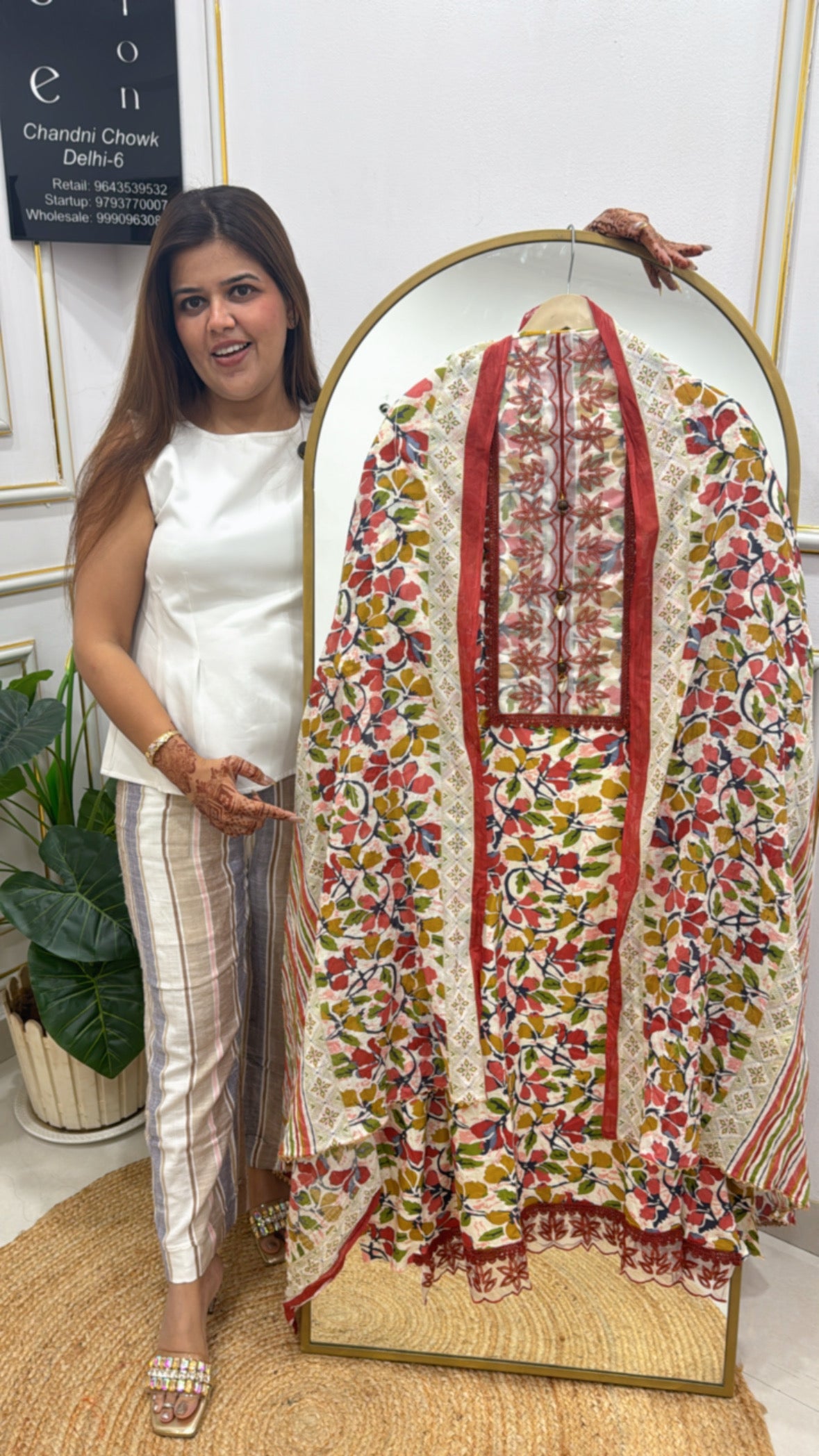 Printed pure casual cotton Unstiched suit material GF 242