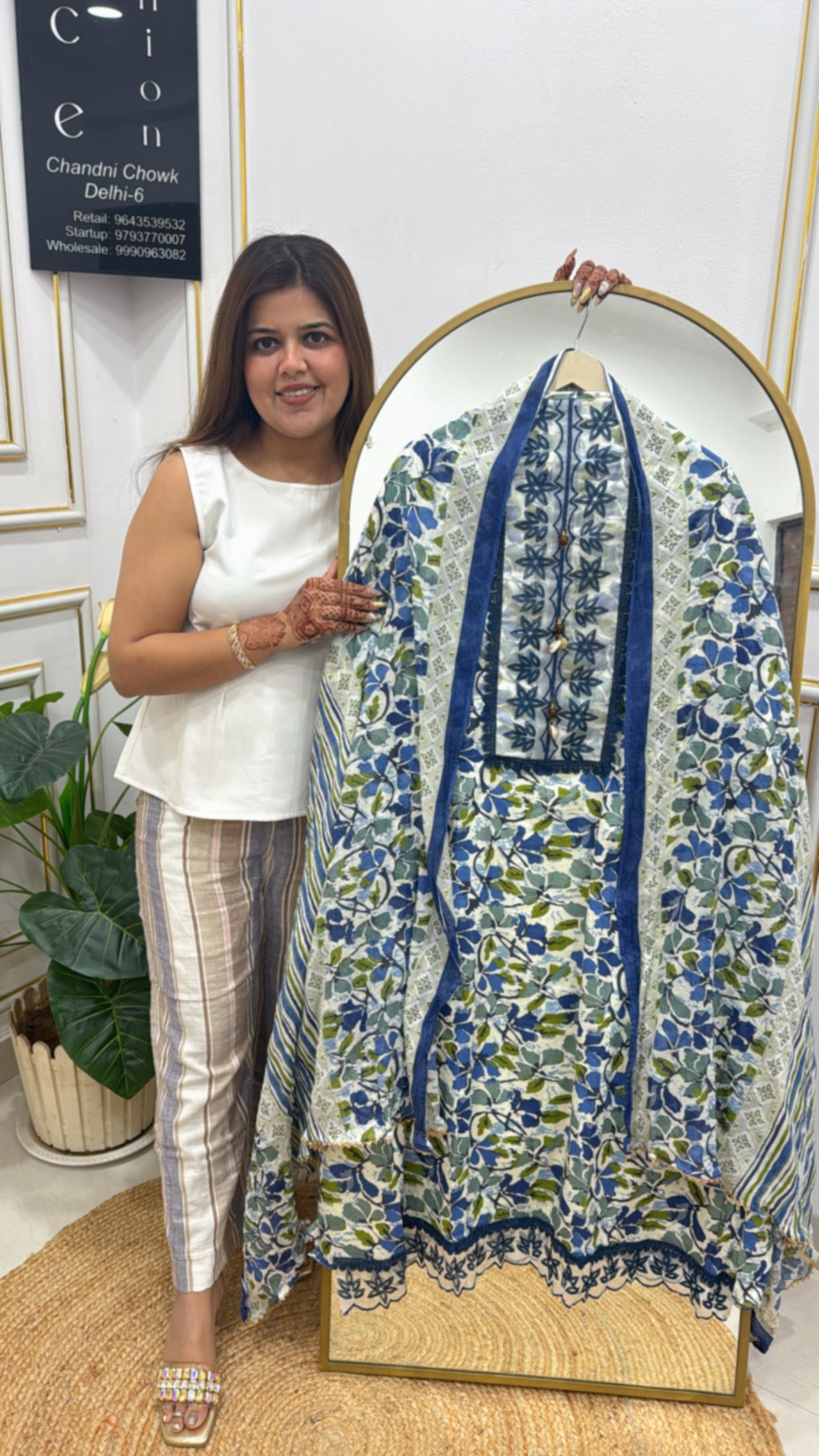 Printed pure casual cotton Unstiched suit material GF 242