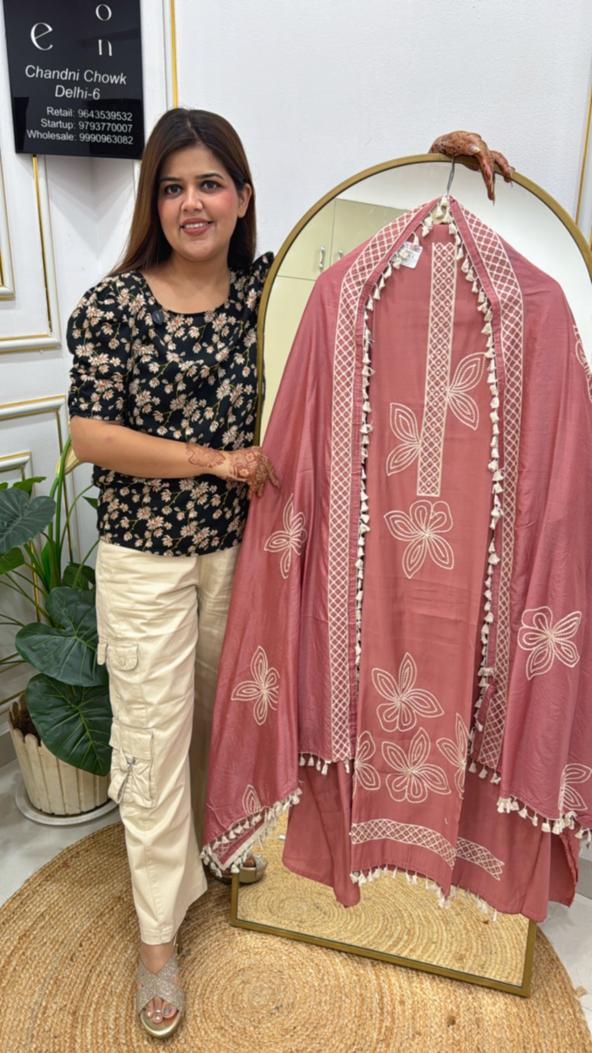 Soft cotton with full Applique embroidery and cotton hanging laces all over Elegant options for every day comfort GF 248