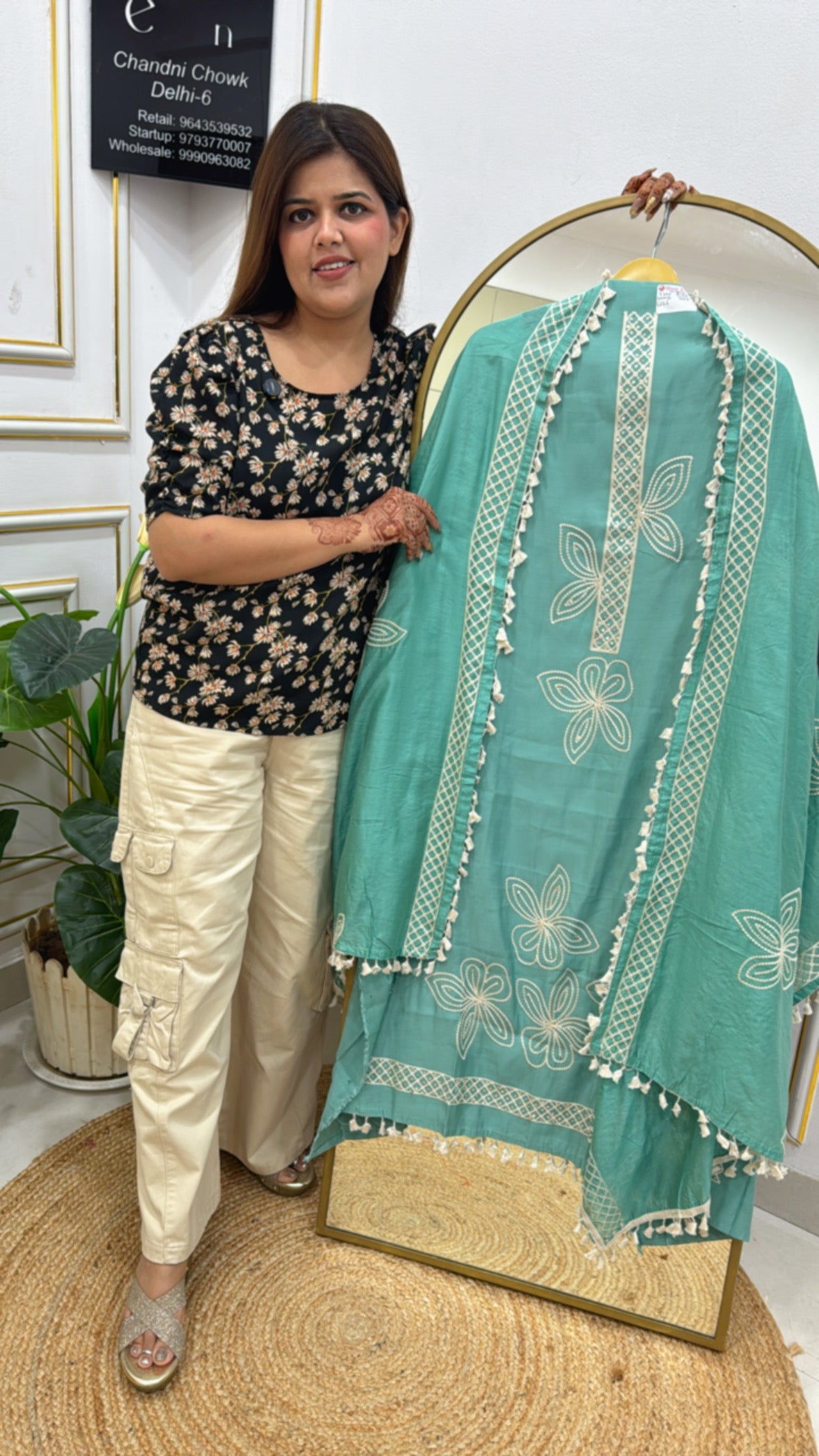 Soft cotton with full Applique embroidery and cotton hanging laces all over Elegant options for every day comfort GF 248