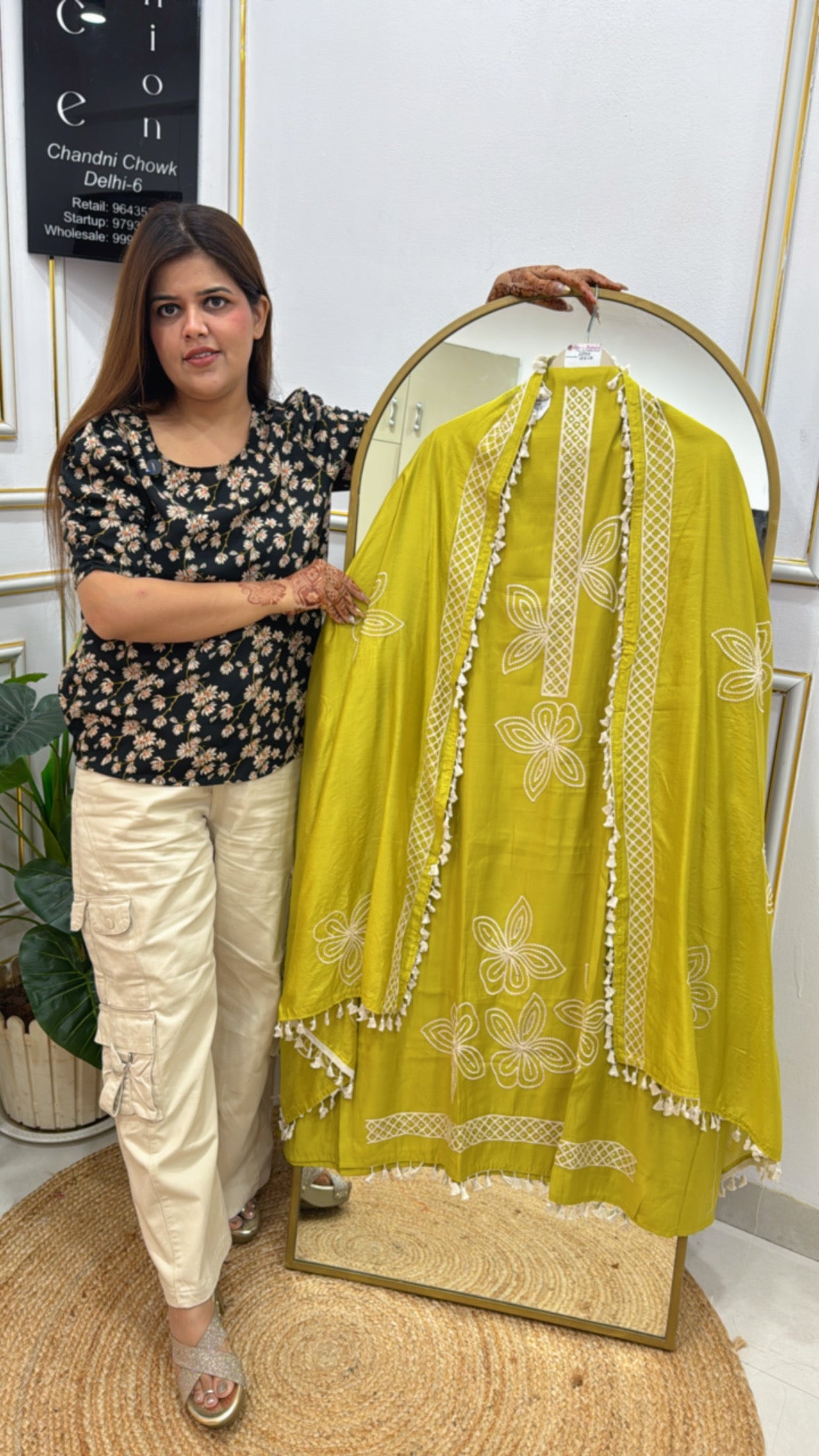 Soft cotton with full Applique embroidery and cotton hanging laces all over Elegant options for every day comfort GF 248