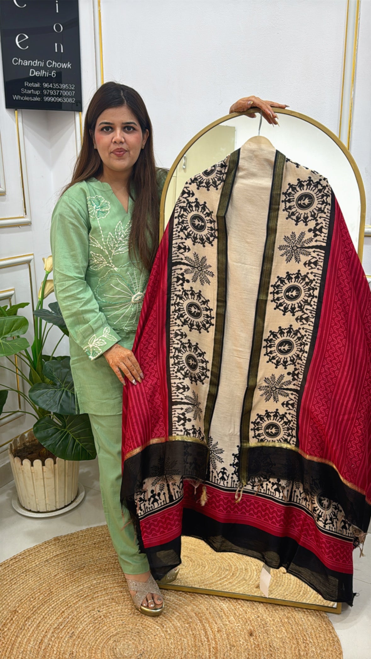 Beautiful prints pure linen material Unstiched suit material GF 259