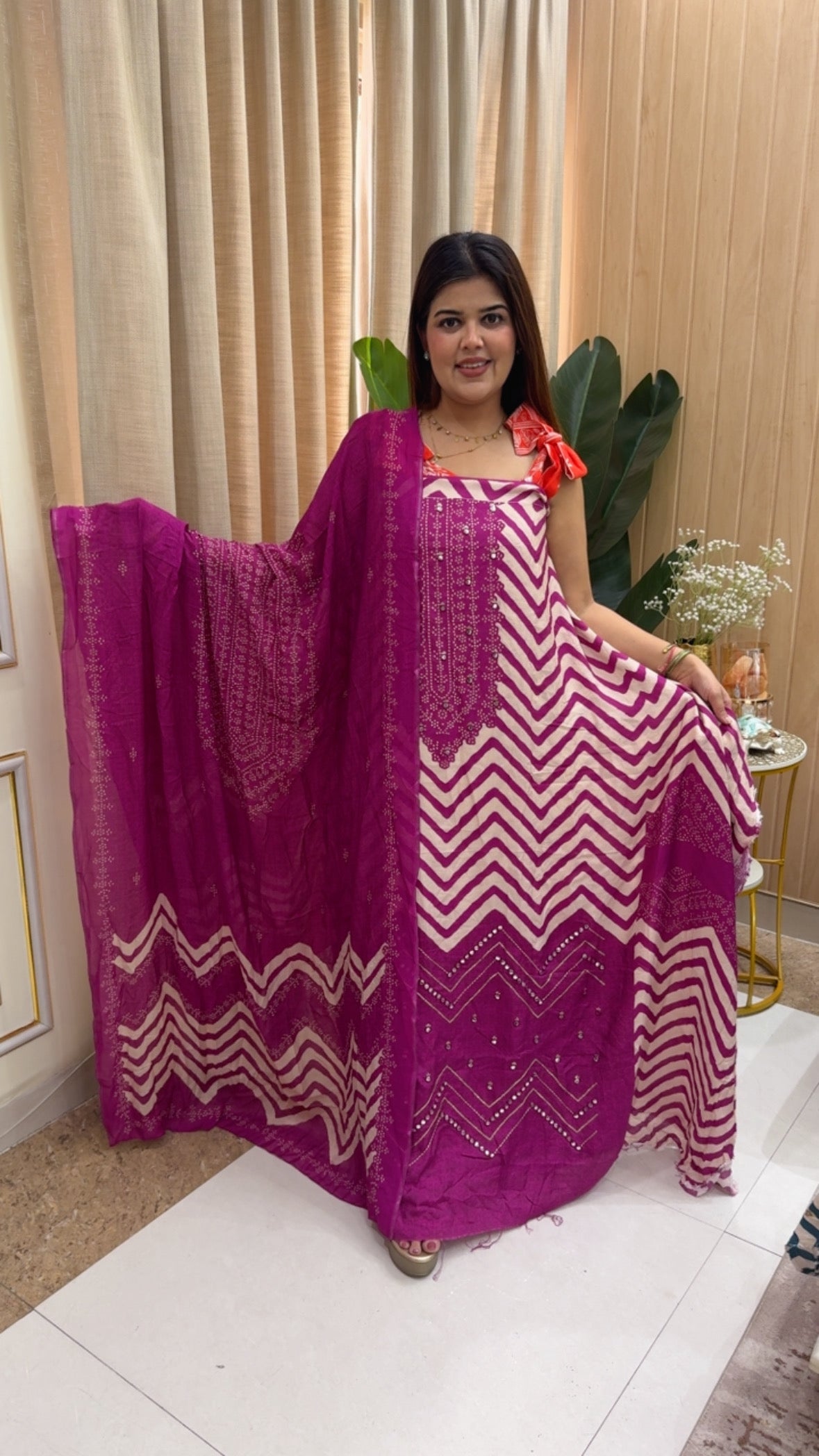 Beautiful and graceful pure muslin digital printed suit material along with beautiful digital printed dupatta GF1166 Purple