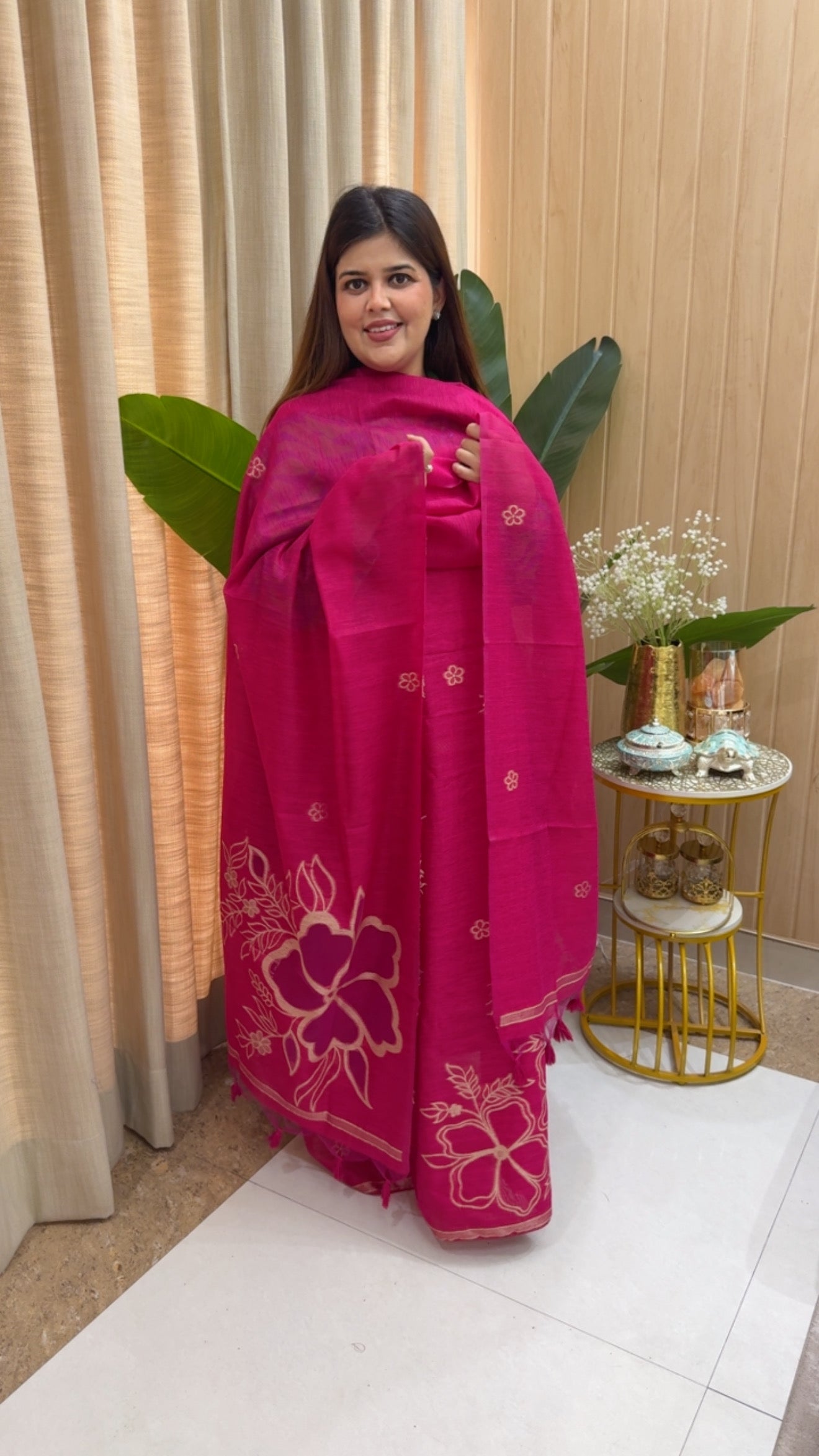 Royal and classy most demanded Moonga silk jamdhani with golden weaved applique work and premium Moonga silk dupatta GF1182