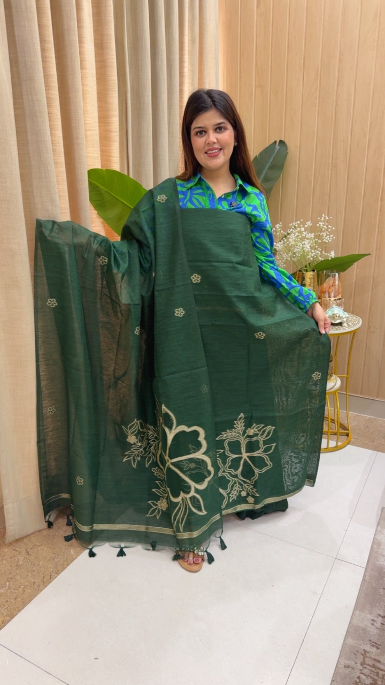 Royal and classy most demanded Moonga silk jamdhani with golden weaved applique work and premium Moonga silk dupatta GF1182