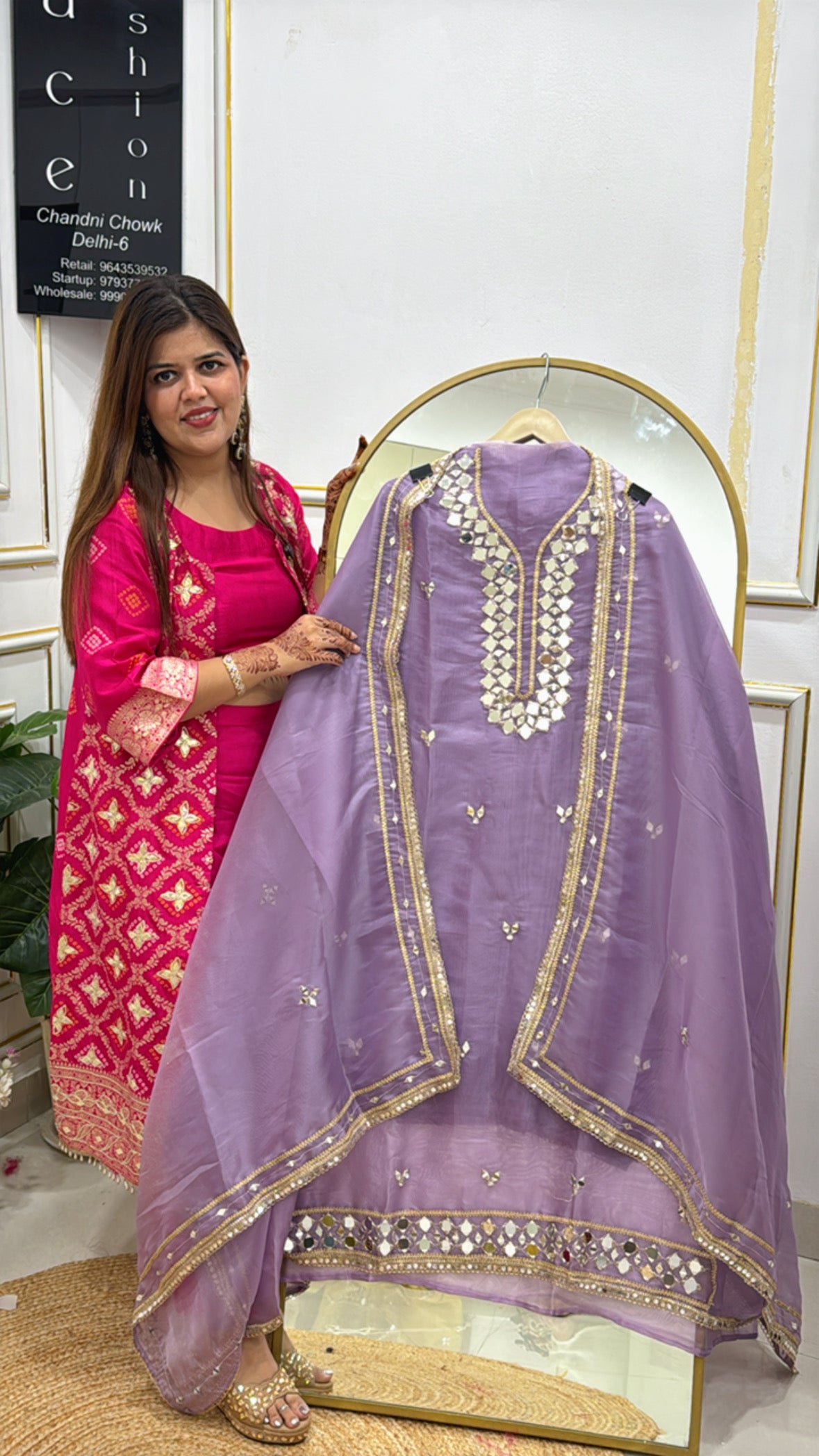 Glass Tissue Organza Unstitched Suit with Real Mirror Work GF 282