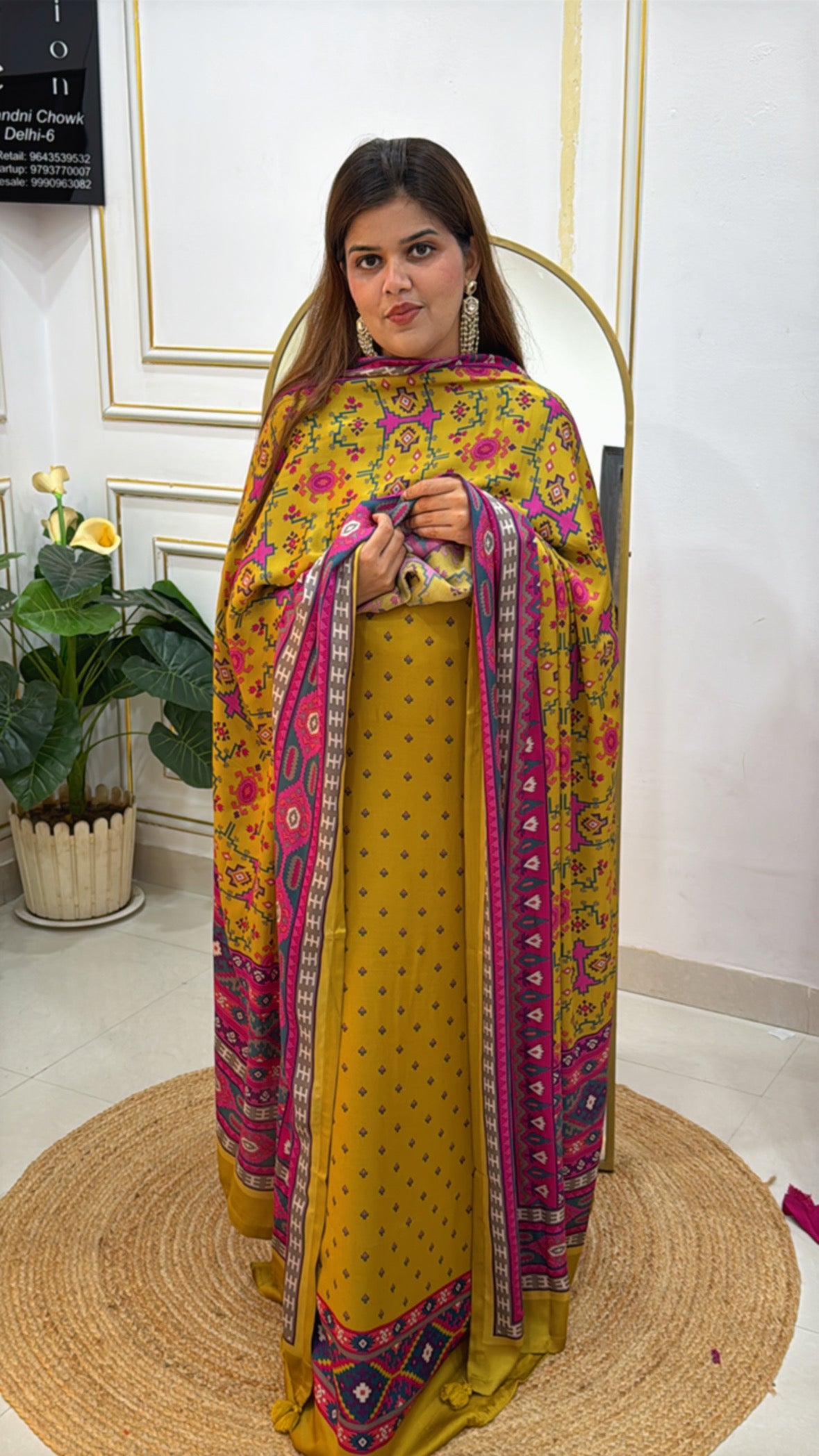 Premium Pure Kalamkari Printed Gajji Silk Suit Material with Matching Pure Gajji Silk Dupatta GF 446