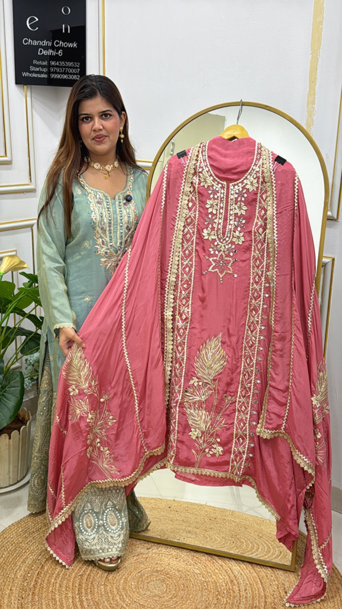 Best seller pure silk manual gota detailing suit material along with designer dupatta with gota work GF564