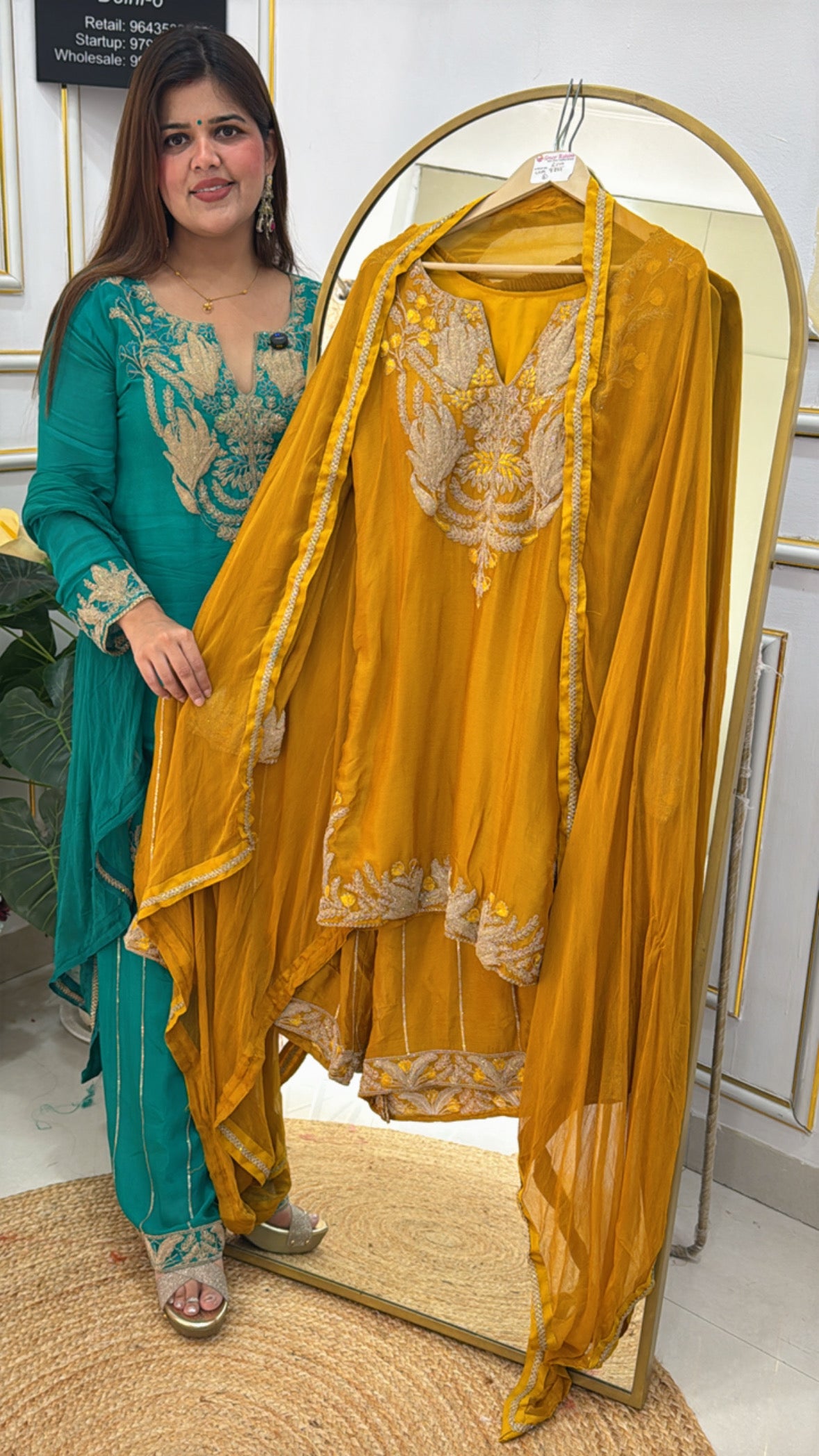 Festival special ready to wear pure chinnon silk partywear dress with full doria zardoji work all over dress  (upto size 42,  with Internal margins given) GF607