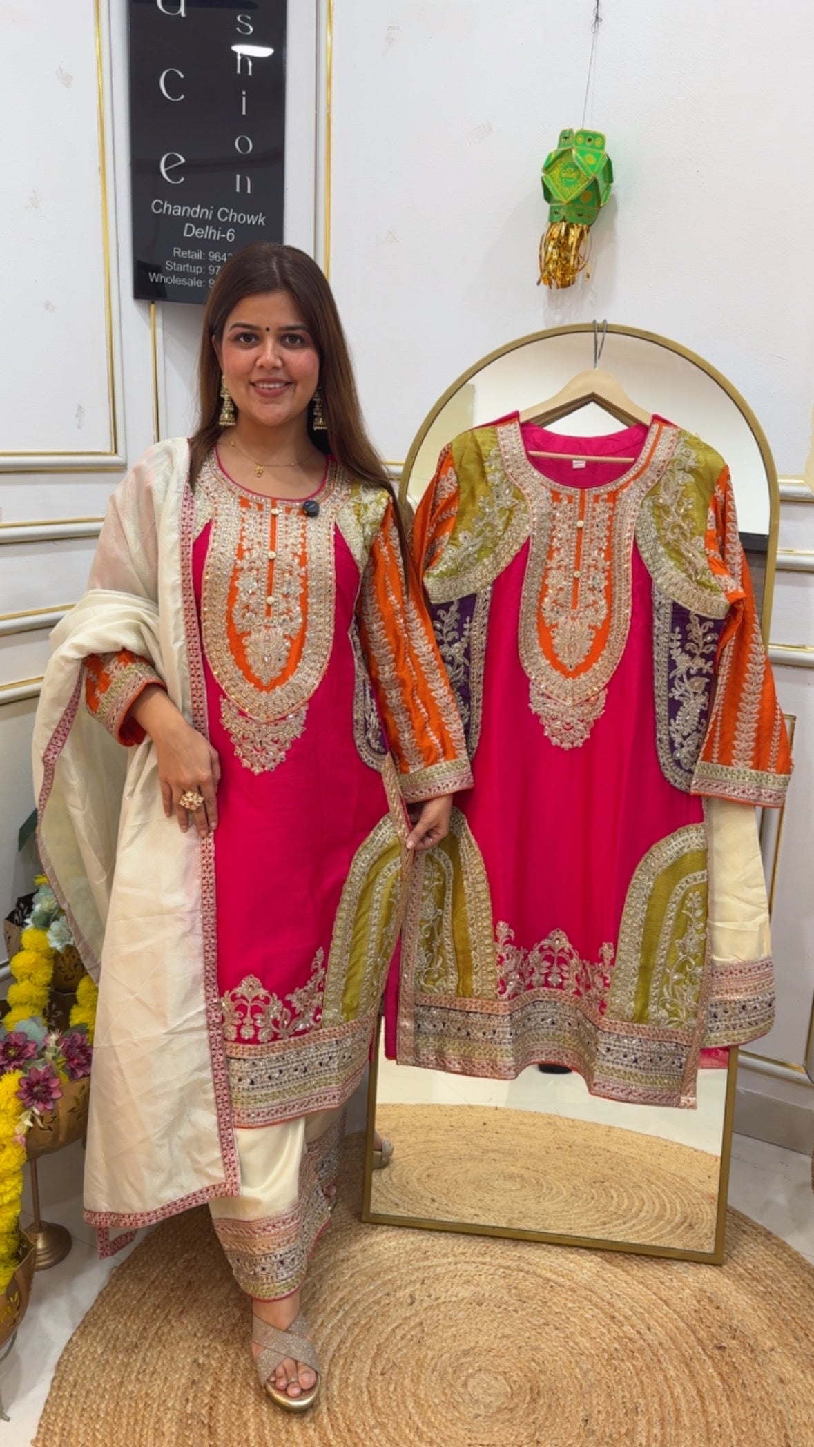 Designer festive special multicoloured full jardosi work beautiful ready to wear GF 675