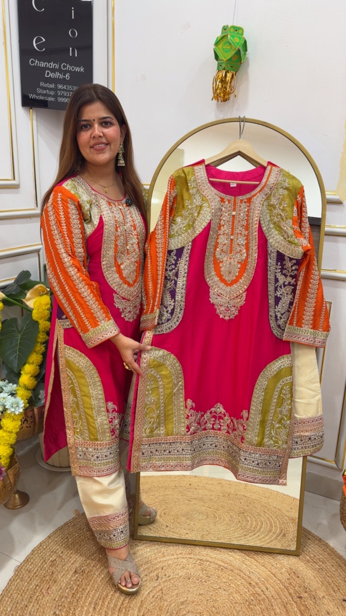 Designer festive special multicoloured full jardosi work beautiful ready to wear GF 675