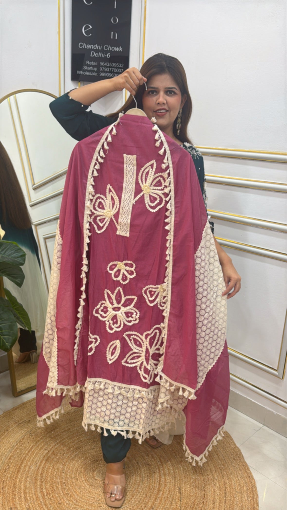 PREMIUM MAL COTTON SILK APPIQUE THREAD DETAILING TRENDING UNSTITHCED SUIT GF 210