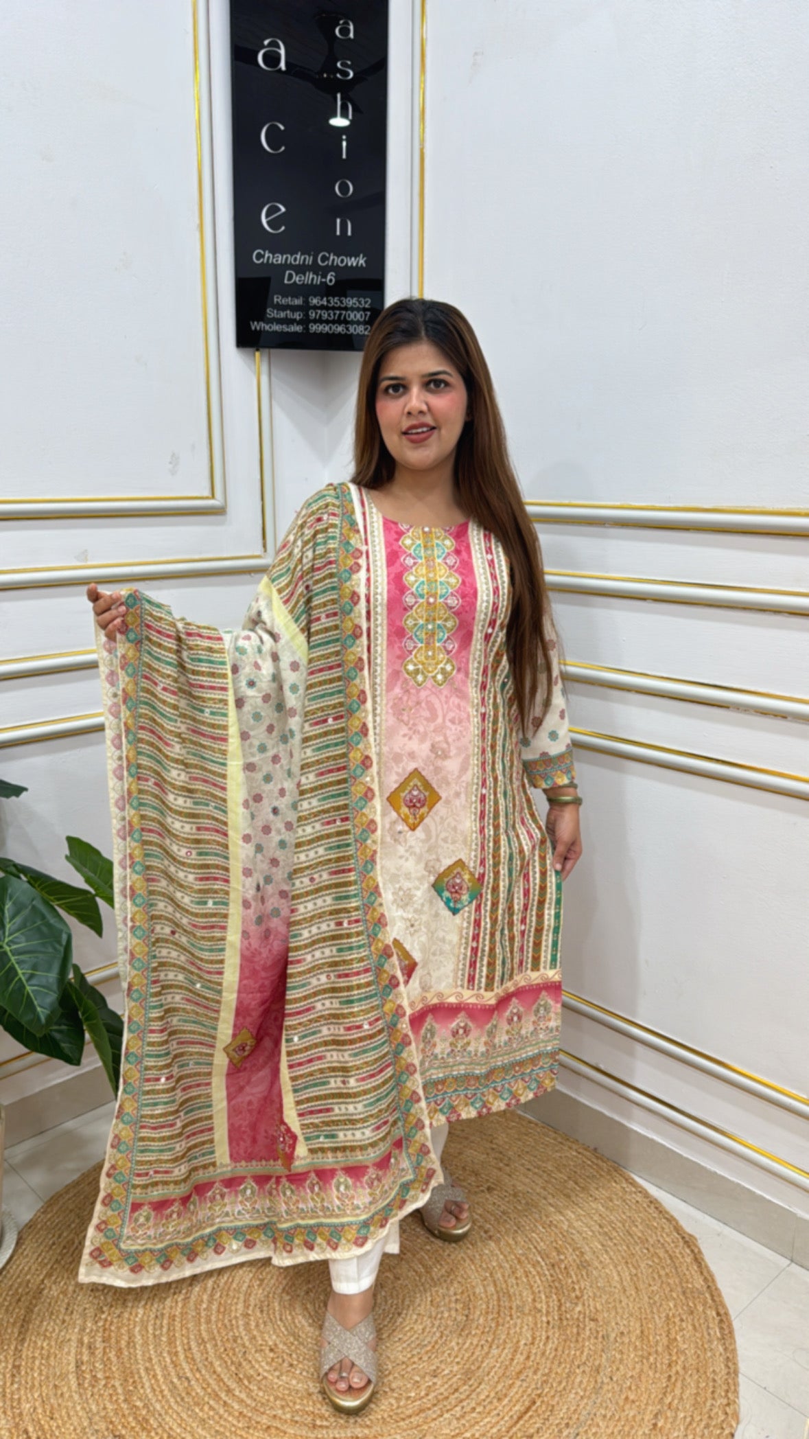 PREMIUM MAL COTTON SILK APPIQUE THREAD DETAILING TRENDING UNSTITHCED SUIT GF 210