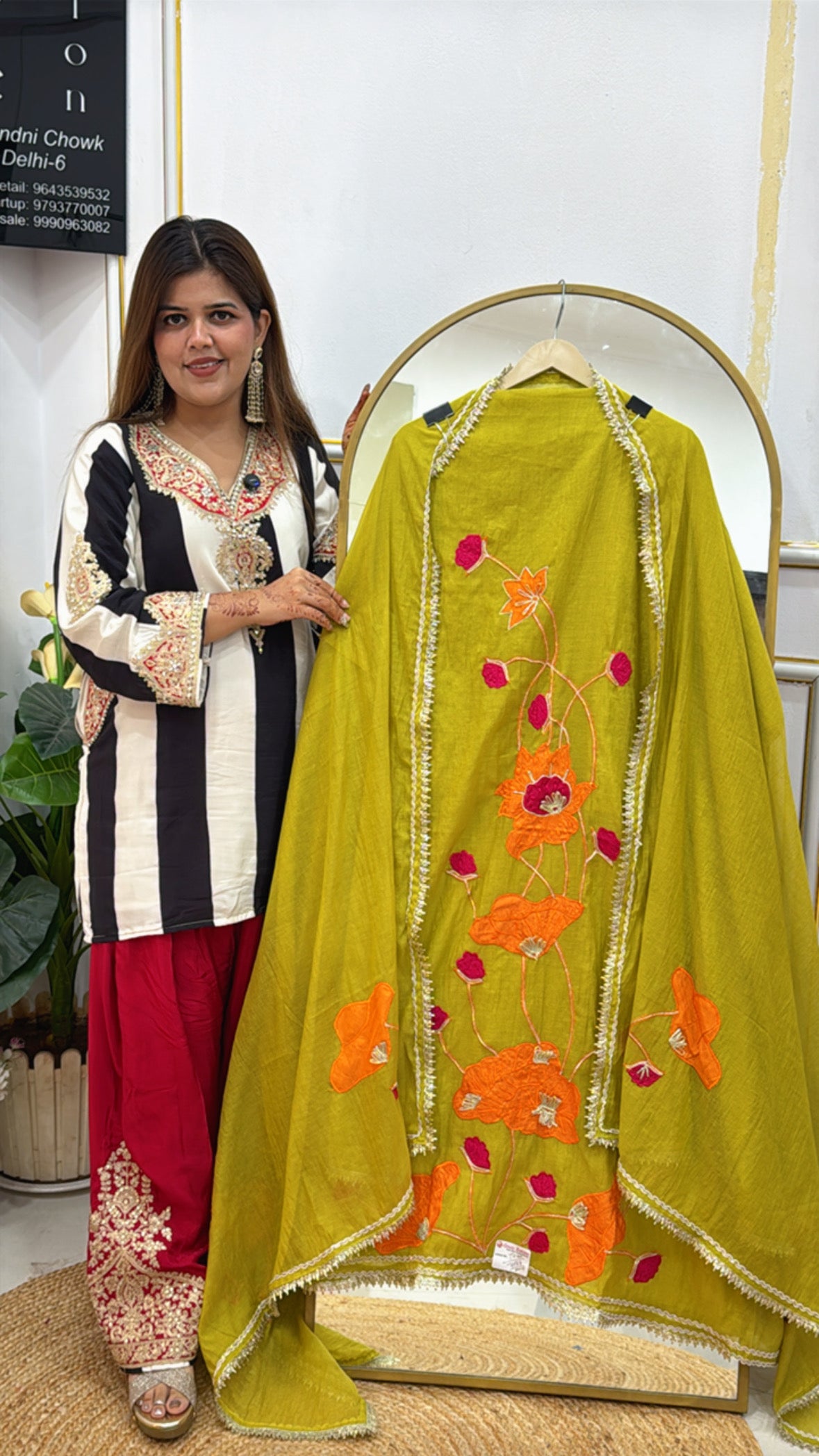 Applique Special Pure Mul Mul Cotton Dress Material  GF 420