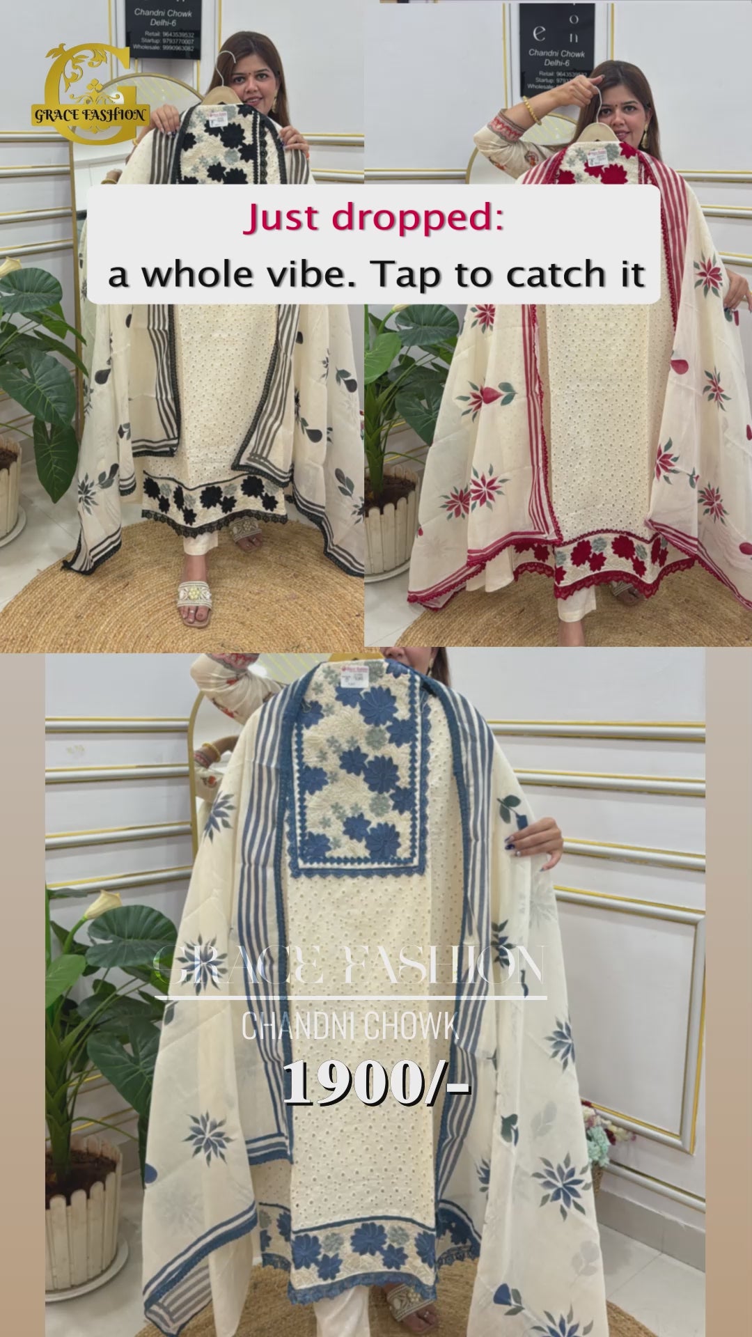 Grace Fashion Embroidered Cotton Suit Set – GF 5