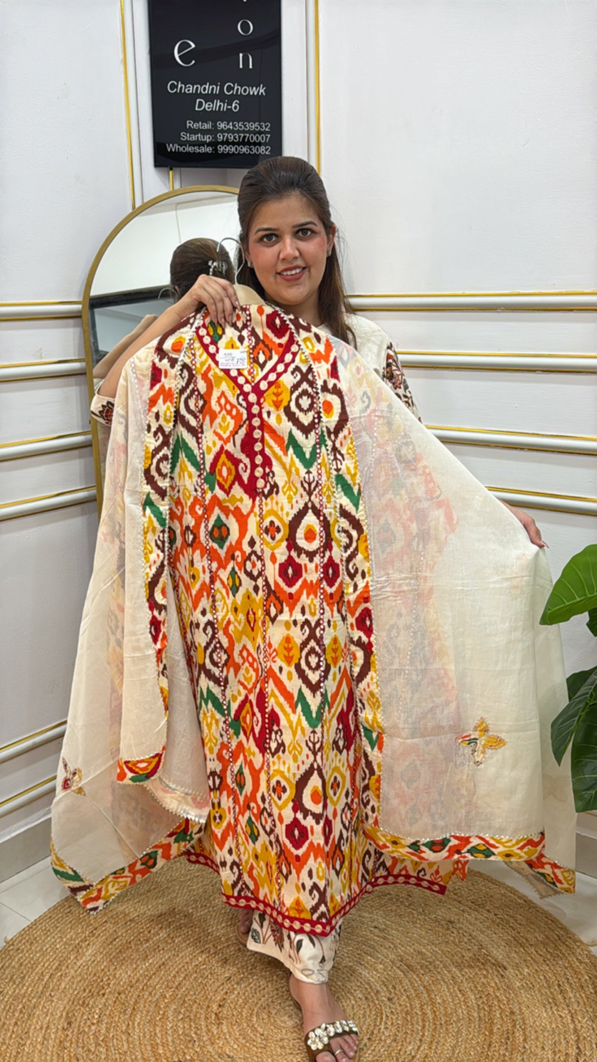 Colorful ethnic women's kurta set by The Grace Fashion with intricate print and elegant design
